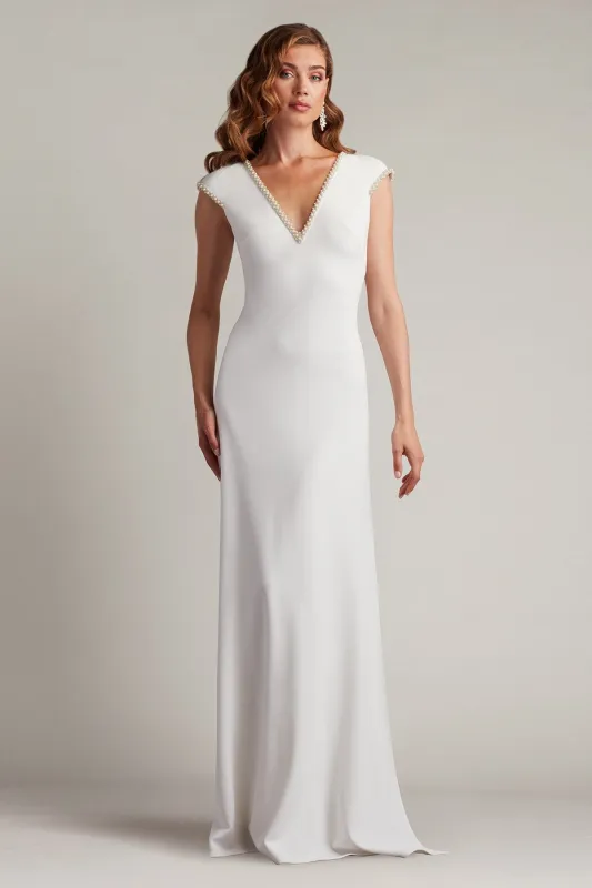 Marcellina Pearl Trim Gown made by Tadashi Shoji