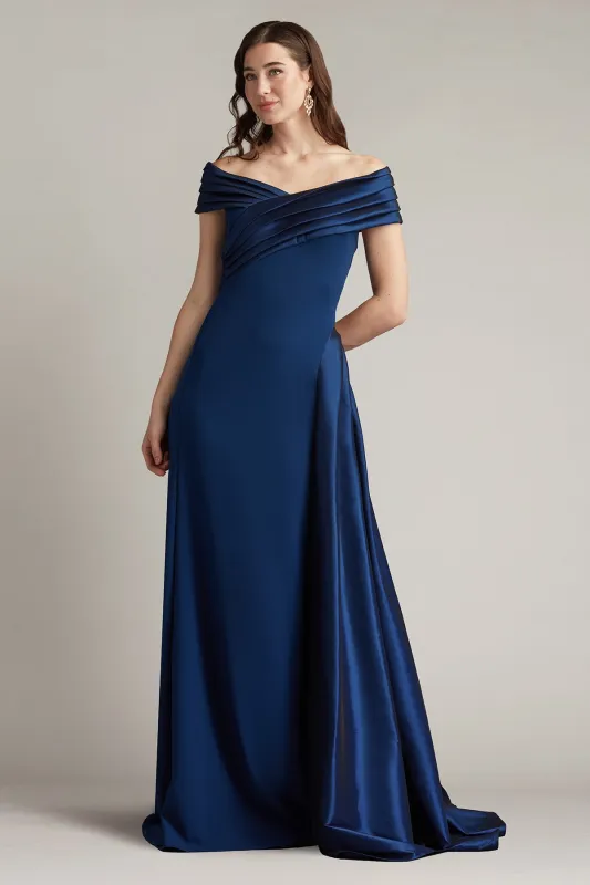 Elysian Draped Overlay Train Gown made by Lord & Taylor