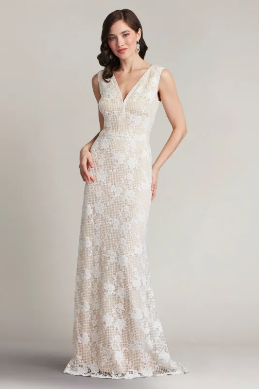 Windsor Sleeveless V-Neck Lace Gown made by Tadashi Shoji