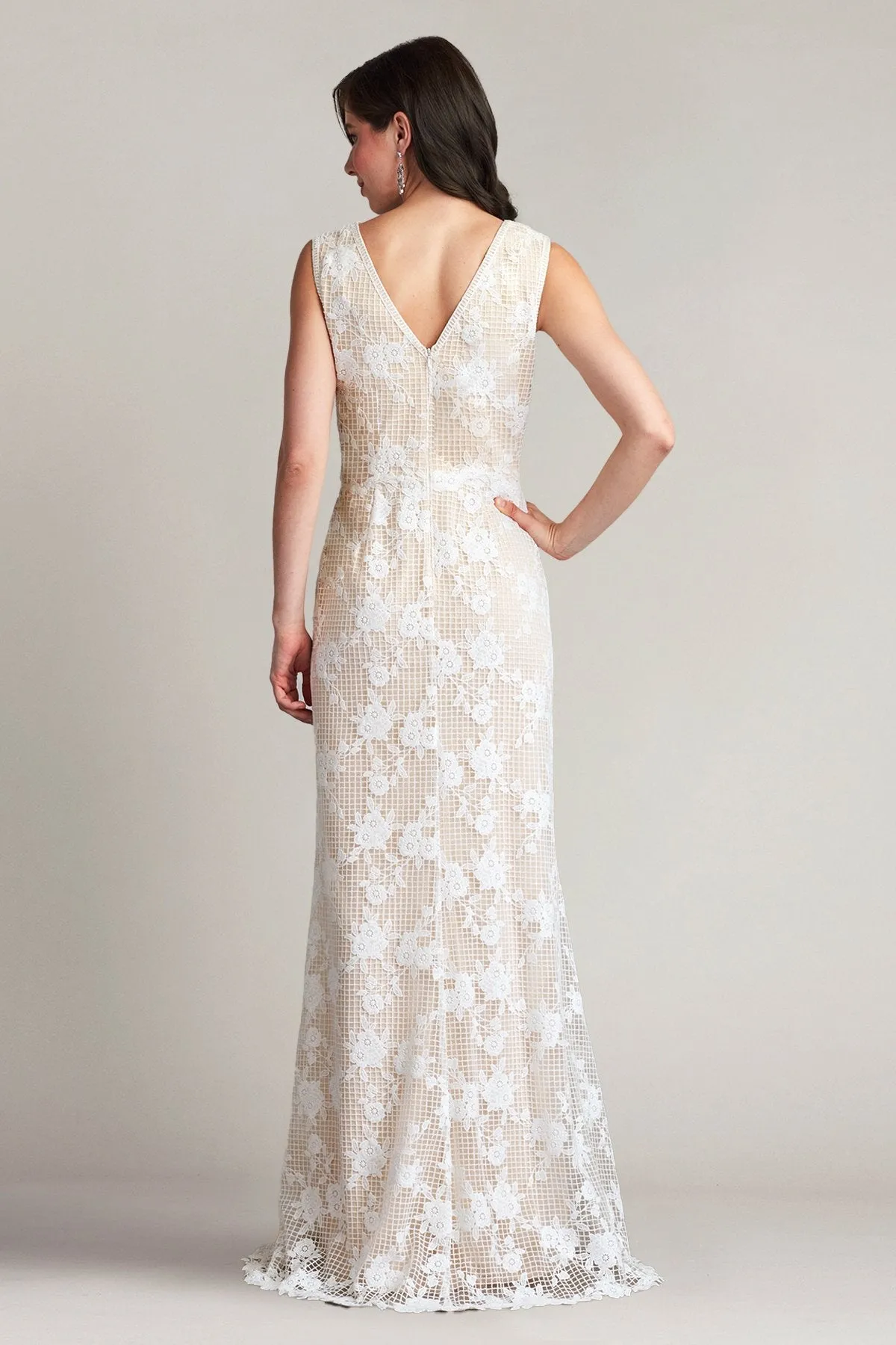 Windsor Sleeveless V-Neck Lace Gown sold by Lord & Taylor product image thumbnail 2