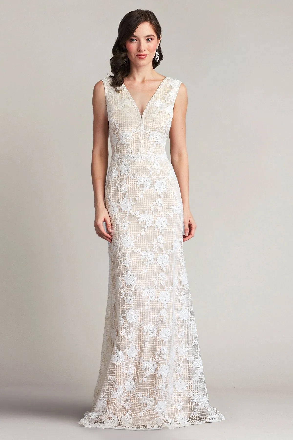 Windsor Sleeveless V-Neck Lace Gown sold by Lord & Taylor product image thumbnail 3