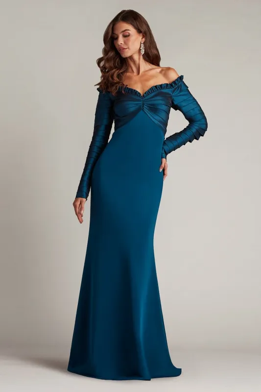 Neena Taffeta Banded Gown made by Tadashi Shoji