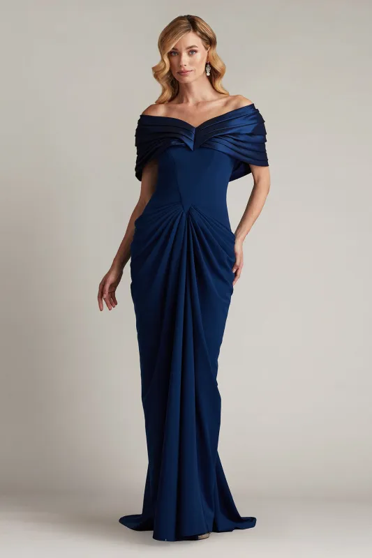 Seraphine Pleated Portrait Collar Gown made by Tadashi Shoji