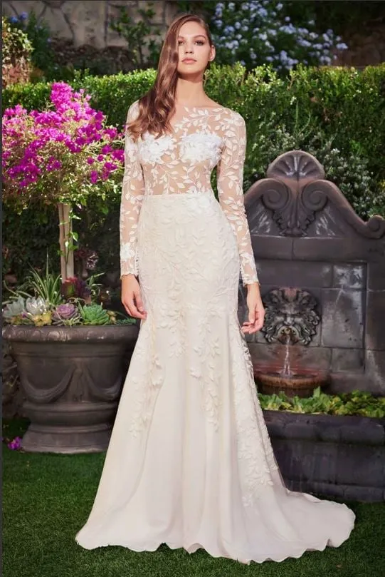 Holden Long-Sleeve Illusion Gown sold by Lord & Taylor product image thumbnail 4