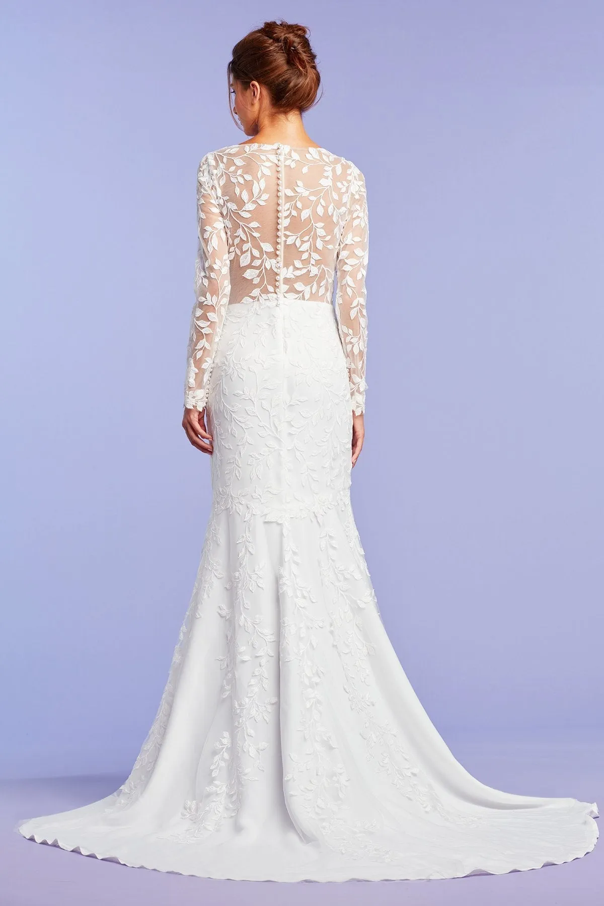 Holden Long-Sleeve Illusion Gown sold by Lord & Taylor product image thumbnail 2