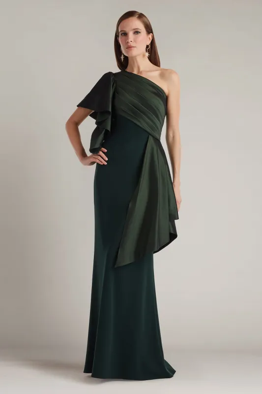 Santa Fe Draped Flounce Gown made by Tadashi Shoji
