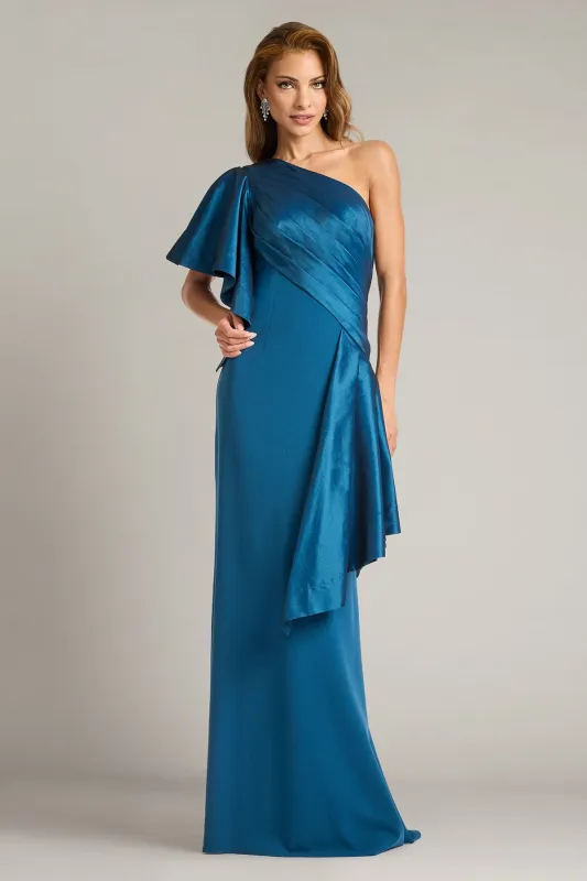 Santa Fe Draped Flounce Gown made by Tadashi Shoji