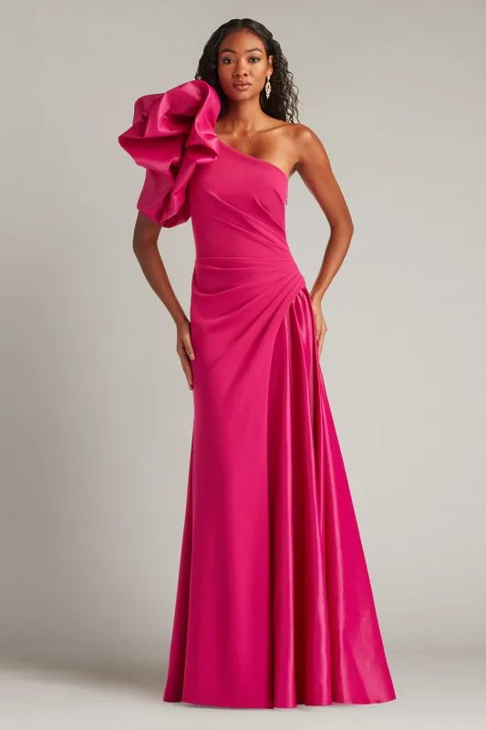 Romay Pouf Sleeve Contrast Gown made by Tadashi Shoji