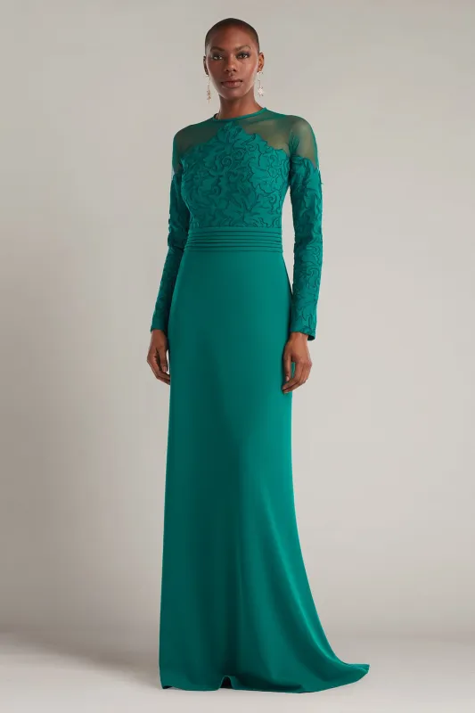 Sinclair Embroidered Crepe Gown made by Tadashi Shoji