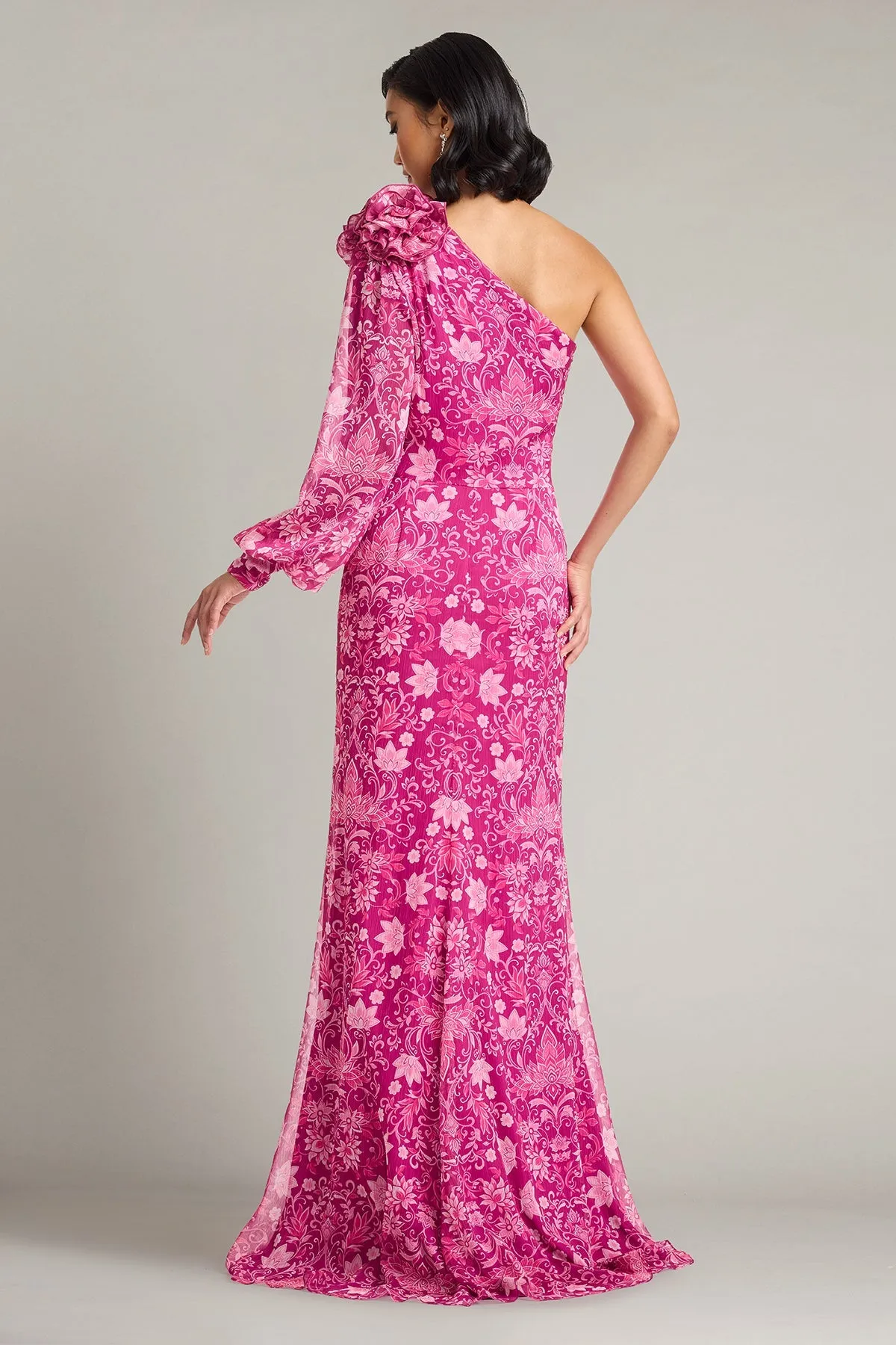 Bosson Floral Print One-Shoulder Gown sold by Lord & Taylor product image thumbnail 3
