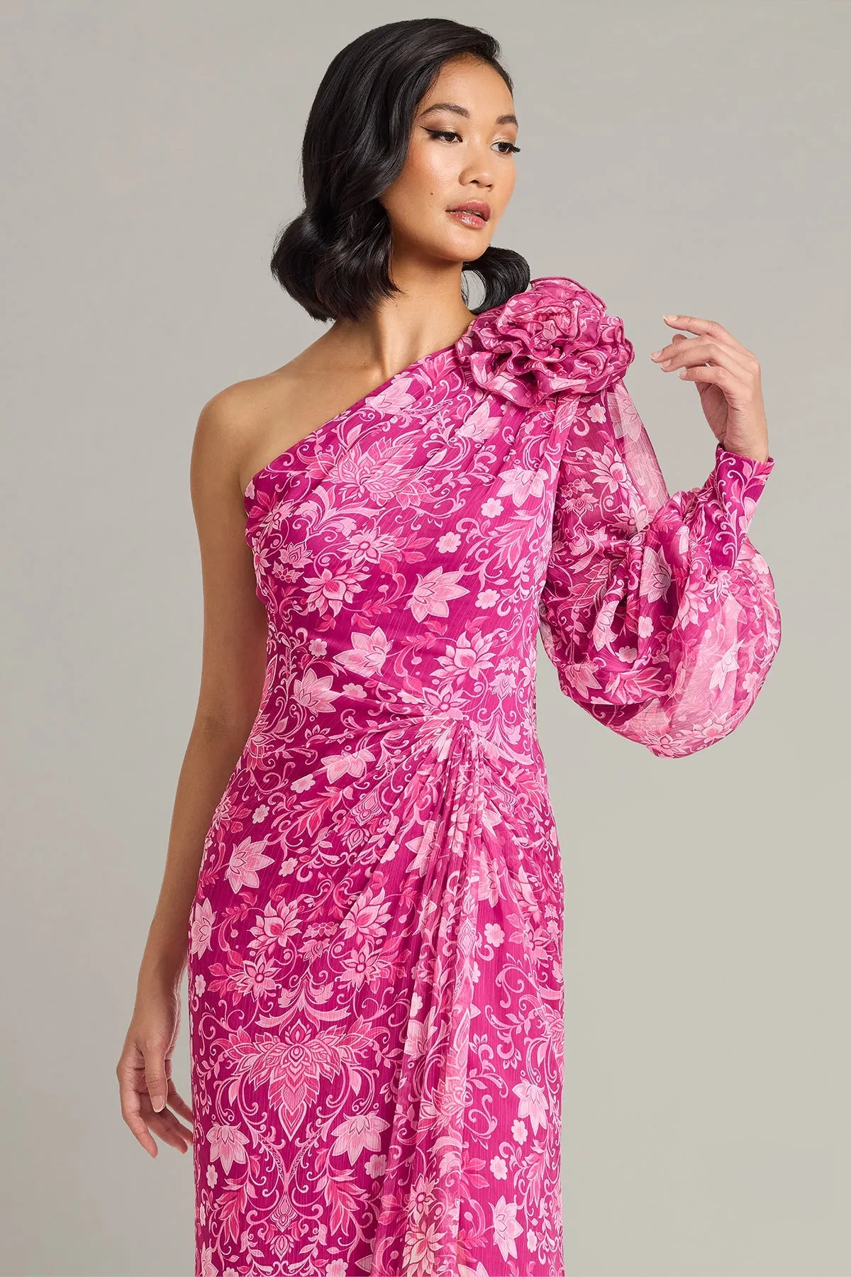 Bosson Floral Print One-Shoulder Gown sold by Lord & Taylor product image thumbnail 5