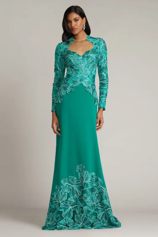 Mireille Embroidered Tulle Gown made by Tadashi Shoji