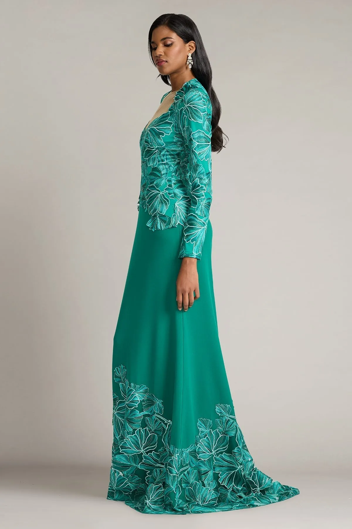 Mireille Embroidered Tulle Gown sold by Lord & Taylor product image thumbnail 3