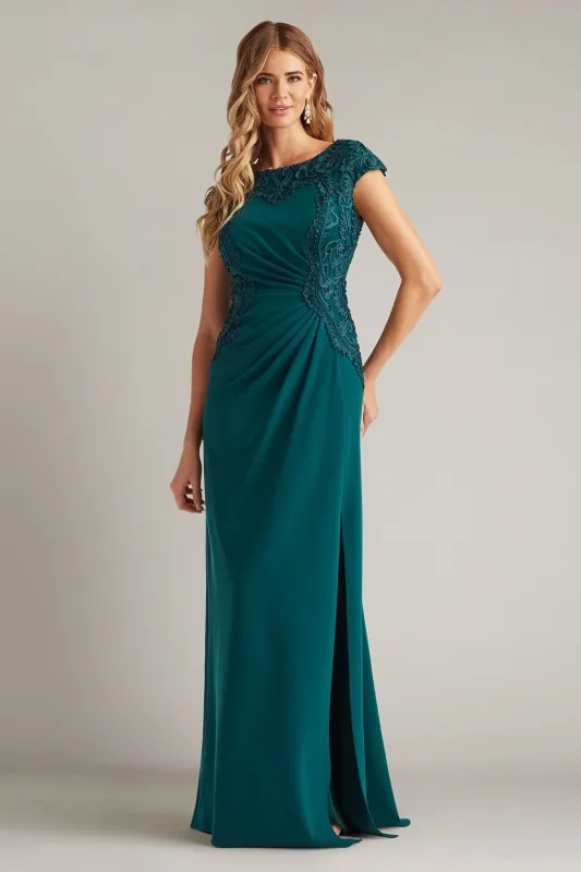Johari Embroidered Illusion Gown made by Tadashi Shoji