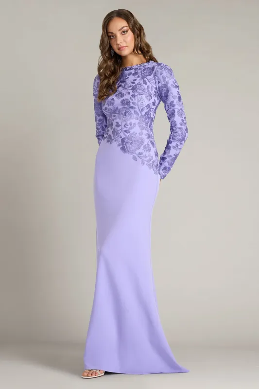 Kisha Embroidered Crepe Gown made by Tadashi Shoji