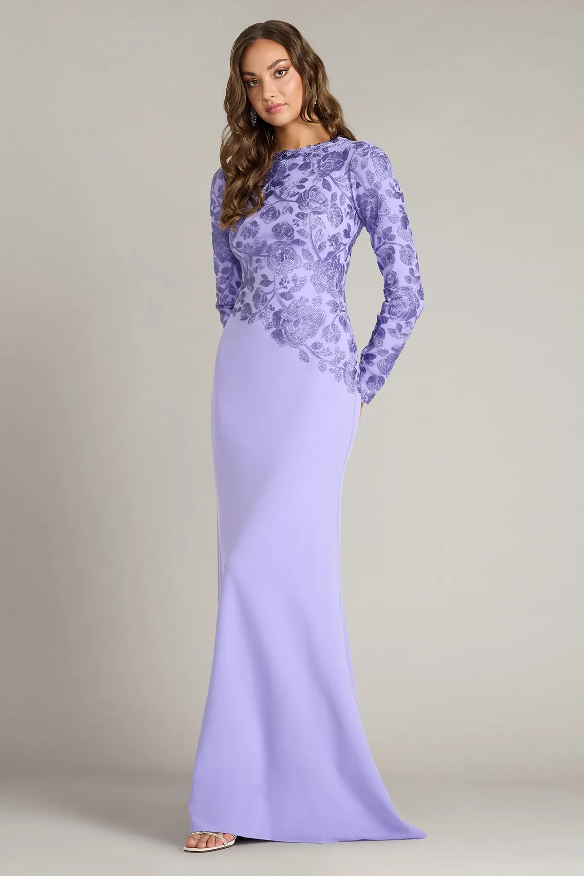 Kisha Embroidered Crepe Gown sold by Lord & Taylor