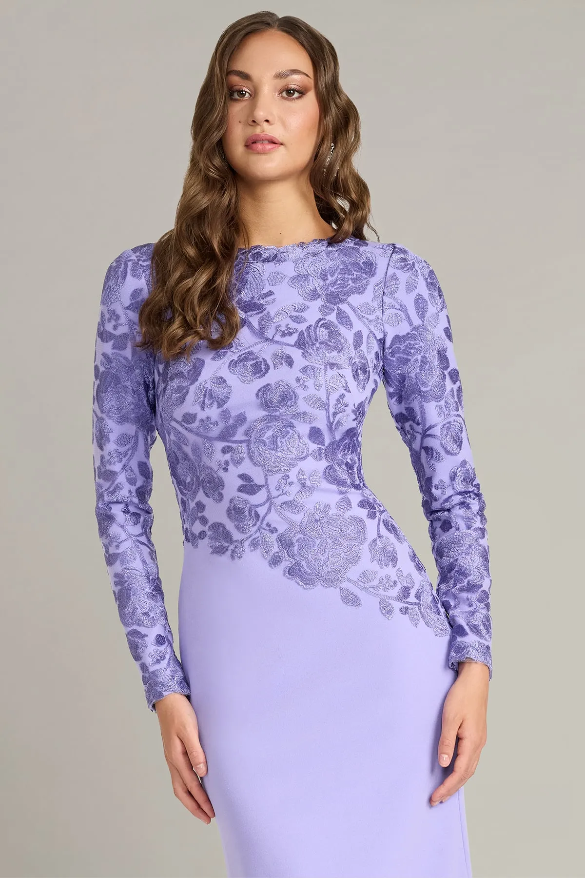 Kisha Embroidered Crepe Gown sold by Lord & Taylor product image thumbnail 5