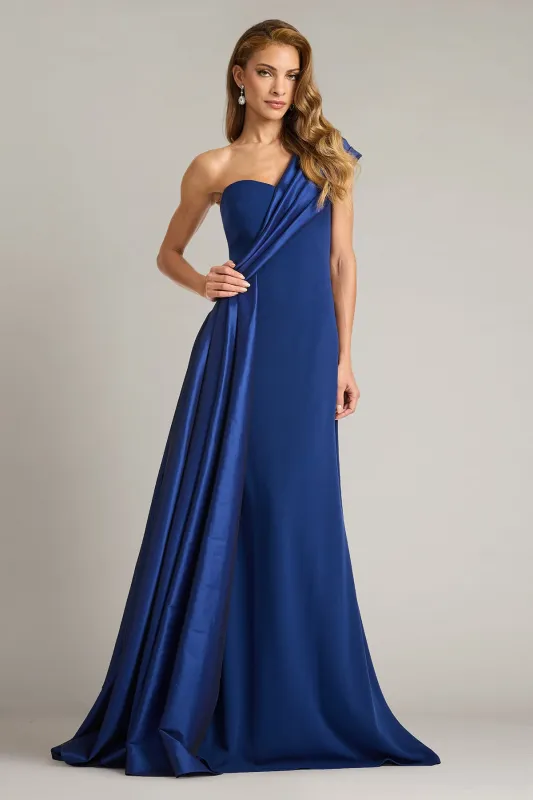 Beis Draped One-Shoulder Gown made by Tadashi Shoji