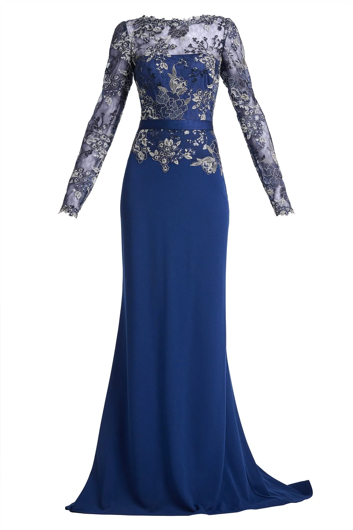 Beacon Belted Embroidered Illusion Gown sold by Lord & Taylor product image thumbnail 5