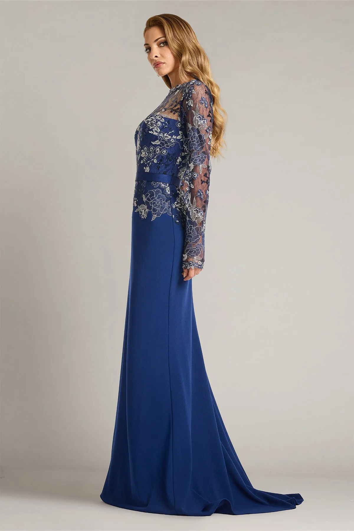 Beacon Belted Embroidered Illusion Gown sold by Lord & Taylor product image thumbnail 3