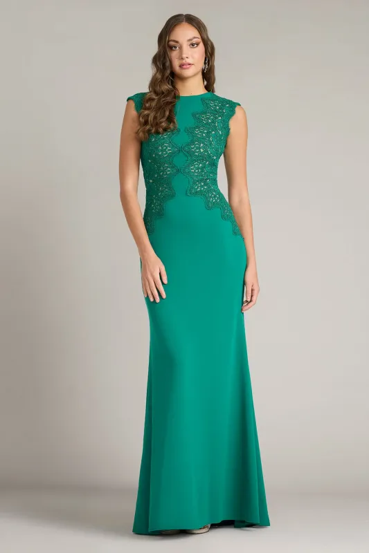 Gant Embroidered Crepe Gown made by Tadashi Shoji