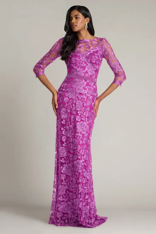 Carelle Embroidered Tulle Gown made by Tadashi Shoji