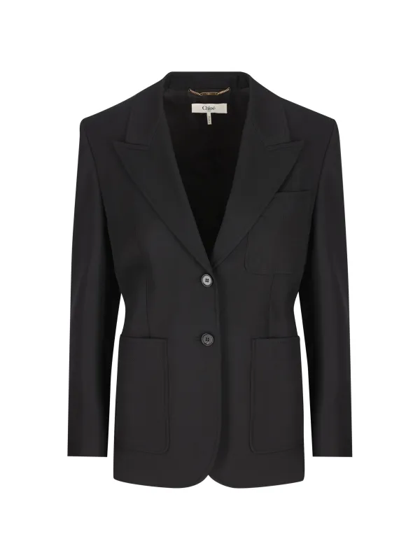 SINGLE-BREASTED WOOL BLAZER made by Chloe