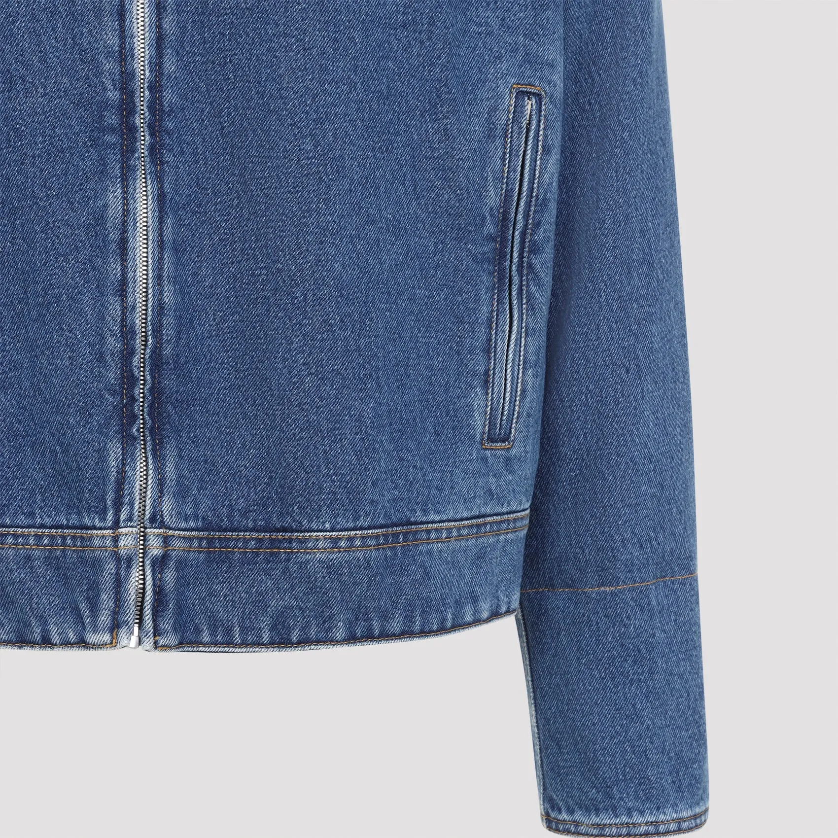 MID BLUE DENIM INTRECCIATO COLLAR JACKET sold by Lord & Taylor product image thumbnail 5