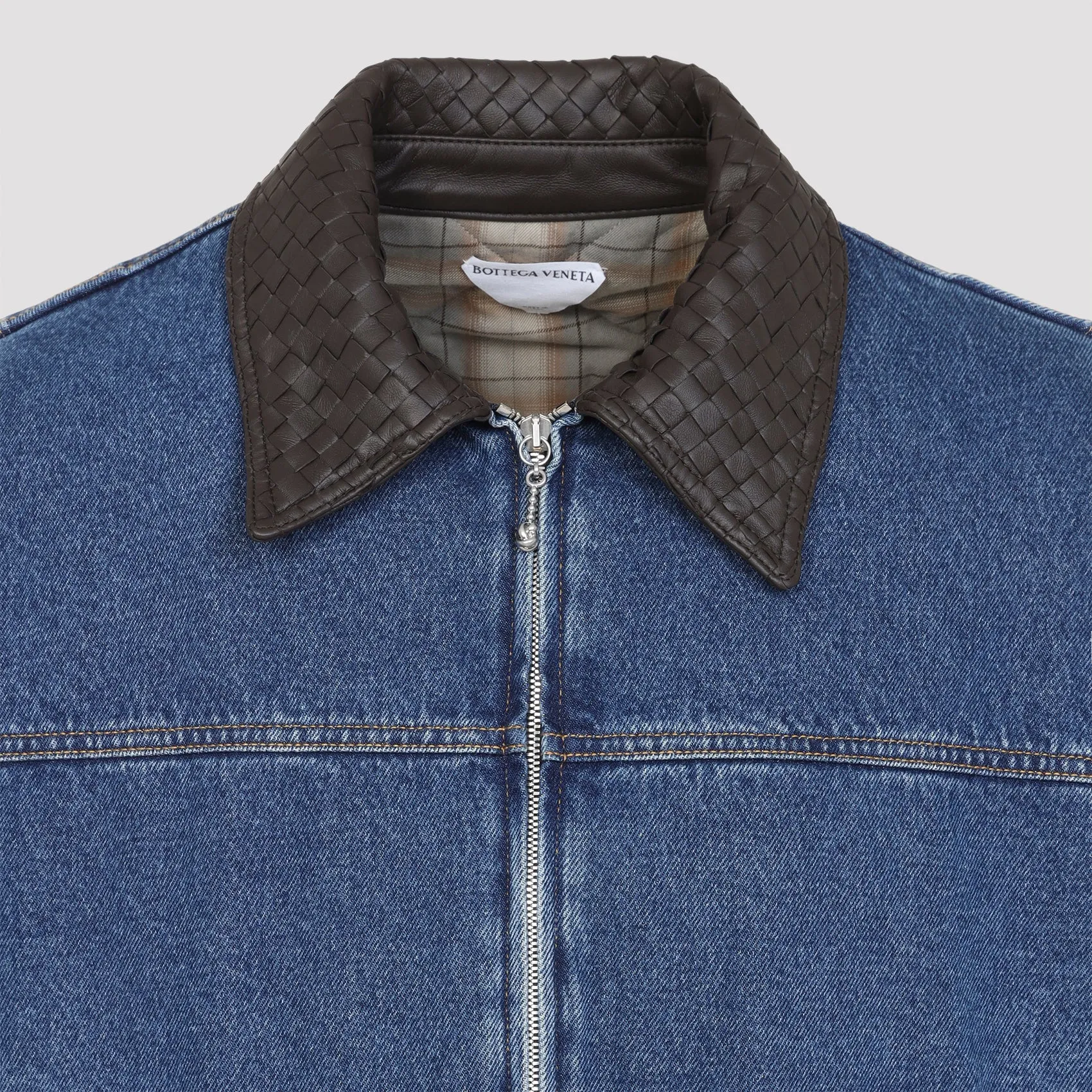 MID BLUE DENIM INTRECCIATO COLLAR JACKET sold by Lord & Taylor product image thumbnail 4