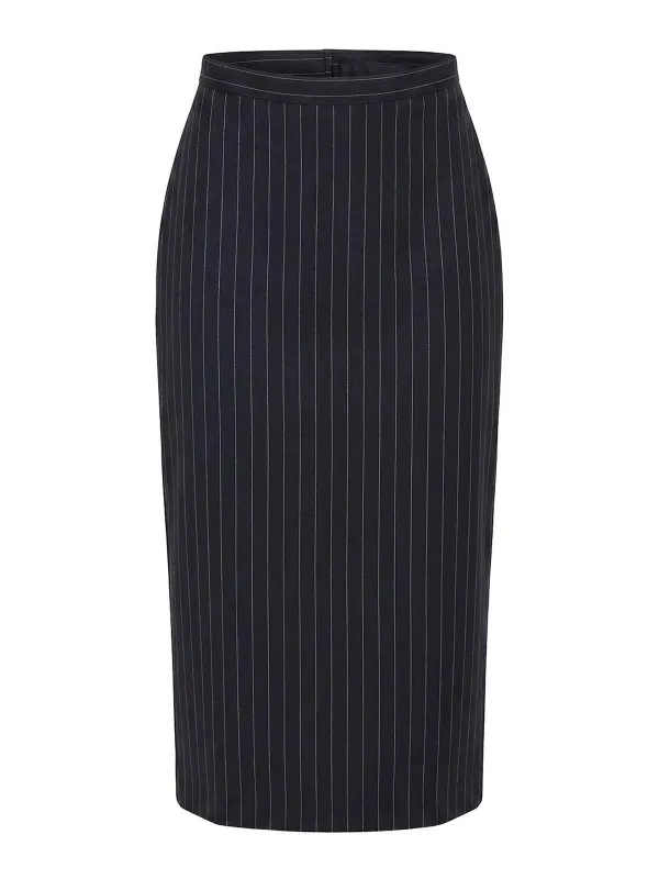 MIDI STRIPED WOOL SKIRT made by Givenchy
