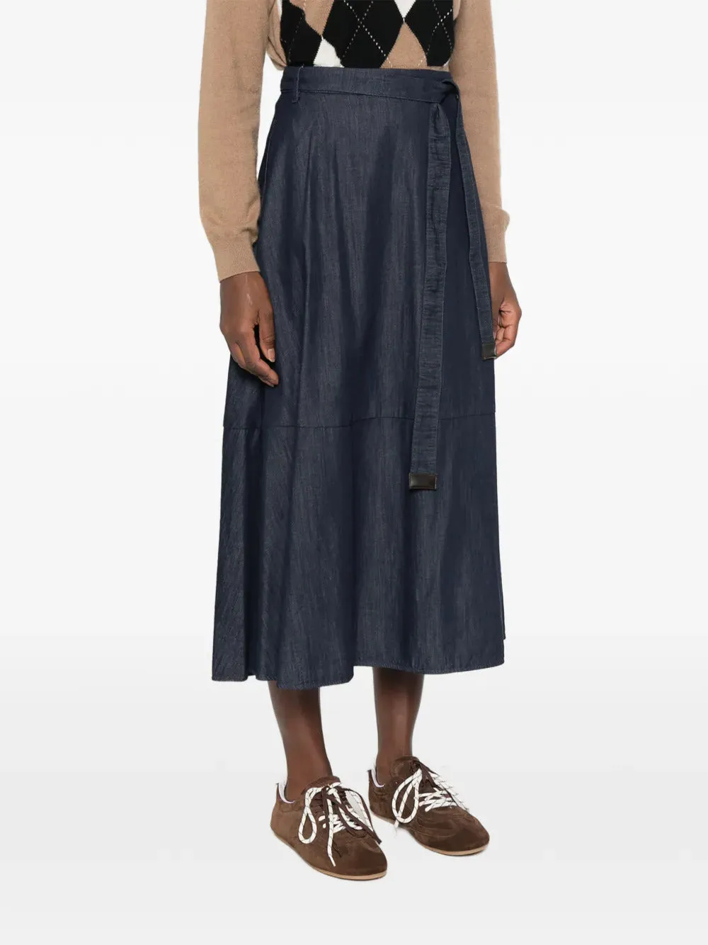 NINFE FLARED SKIRT IN COTTON DENIM sold by Lord & Taylor product image thumbnail 3
