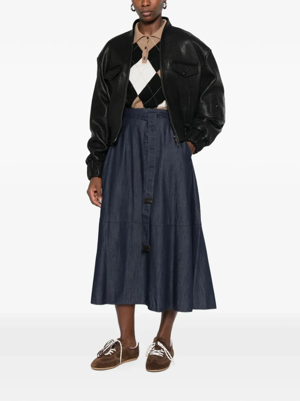 NINFE FLARED SKIRT IN COTTON DENIM sold by Lord & Taylor product image thumbnail 2