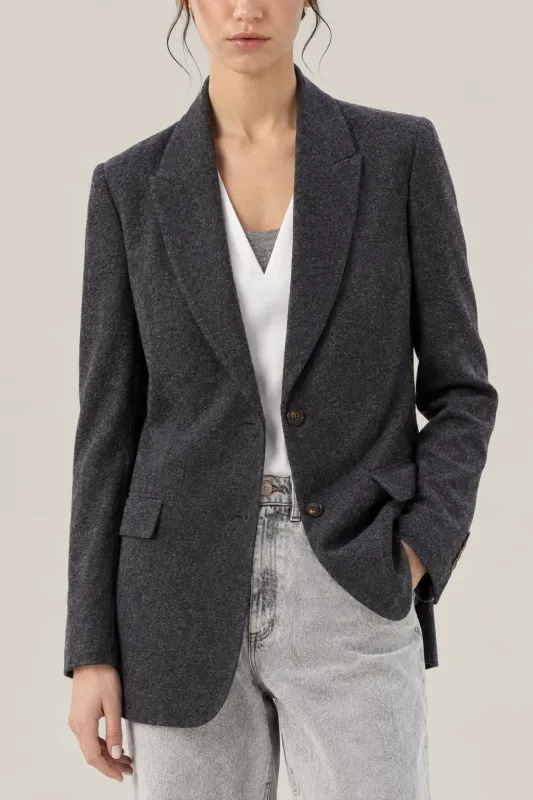 BRUNELLO CUCINELLI WOMEN'S ANTHRACITE WOOL BLAZER made by Brunello Cucinelli