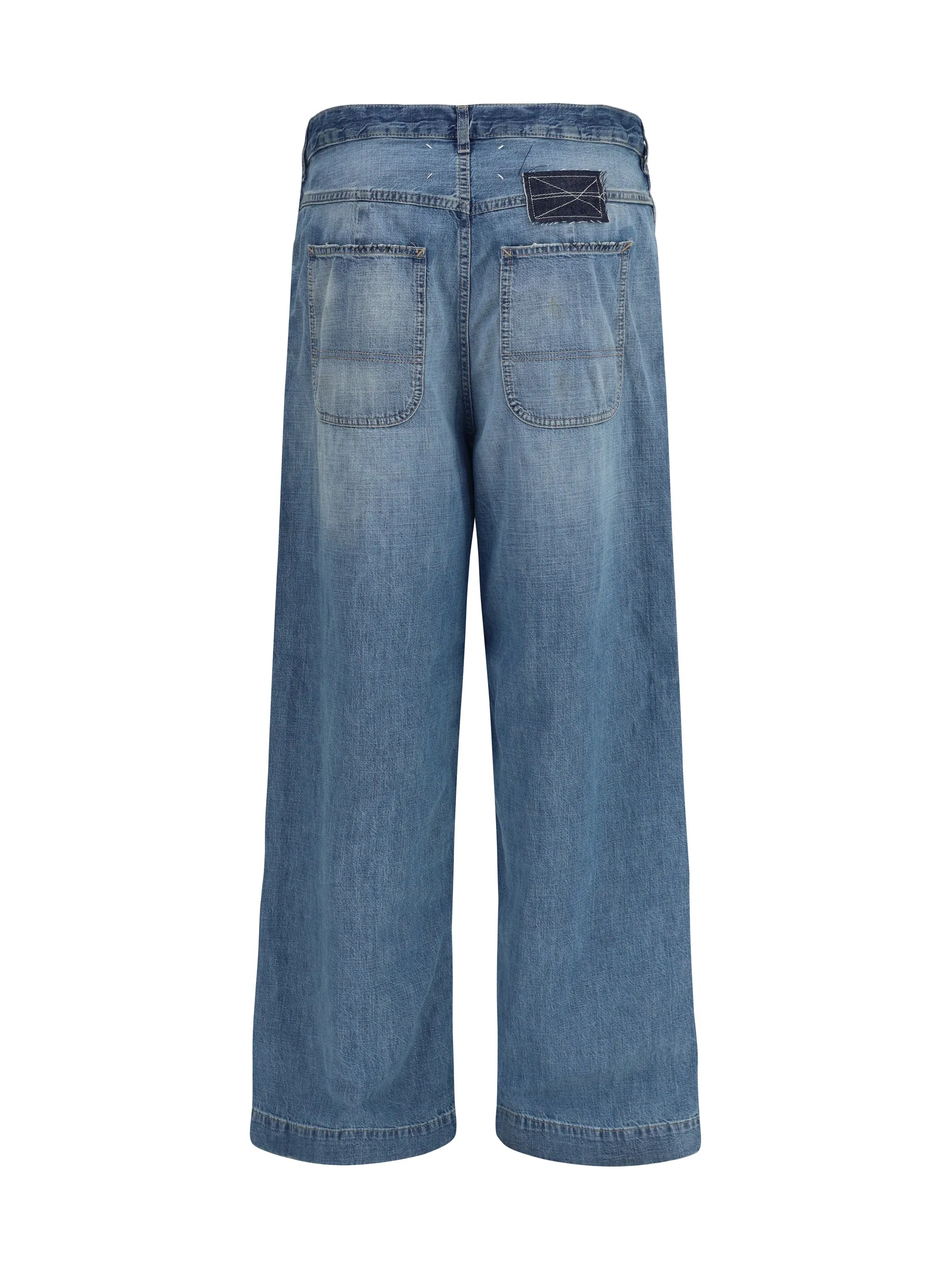 PATCHWORK-DETAIL WIDE LEG JEANS sold by Lord & Taylor product image thumbnail 2