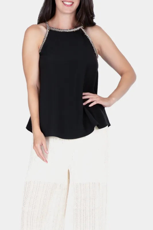 Gold Trim Tank Top sold by Lord & Taylor