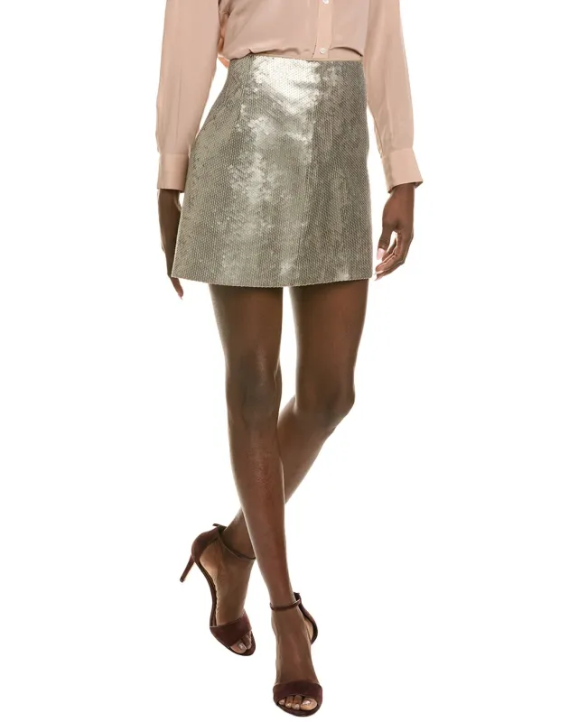 BRUNELLO CUCINELLI WOMEN'S LIGHT MOLE TEXTURED MINI SKIRT made by Brunello Cucinelli