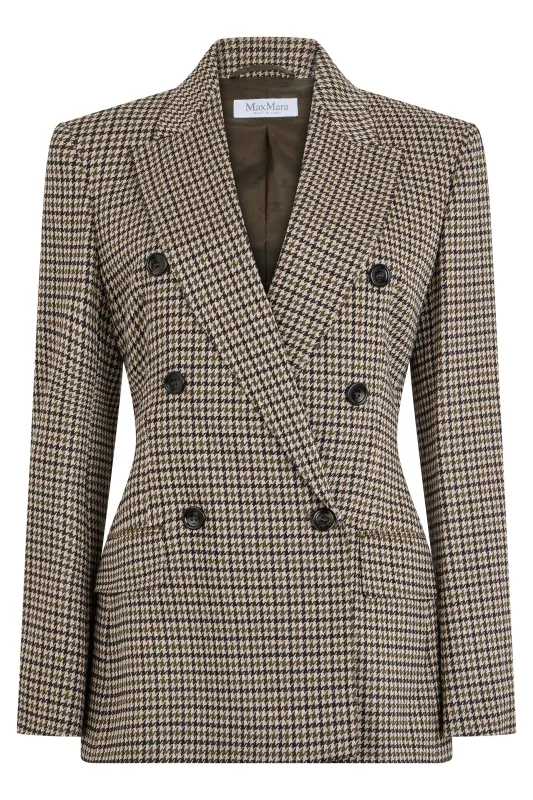 Double-breasted blazer in wool blend made by MaxMara