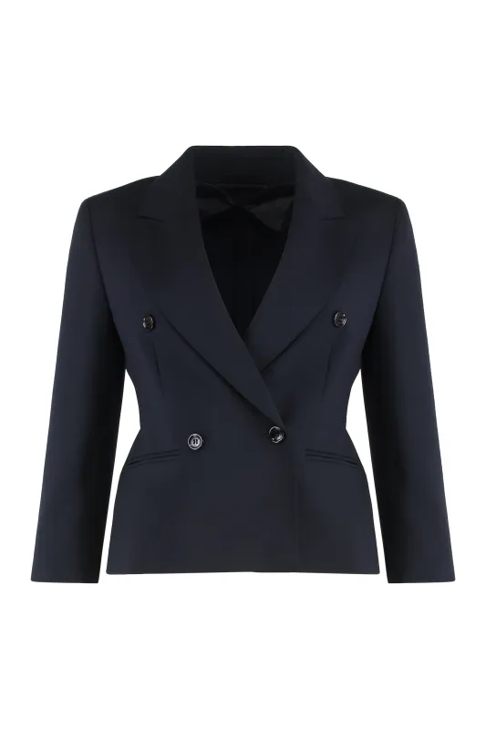 Crop blazer in wool fabric made by MaxMara