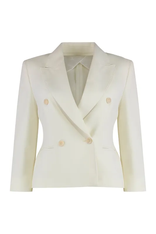Crop blazer in wool fabric made by MaxMara