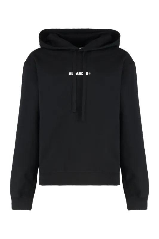 Logo cotton hoodie made by Jil Sander