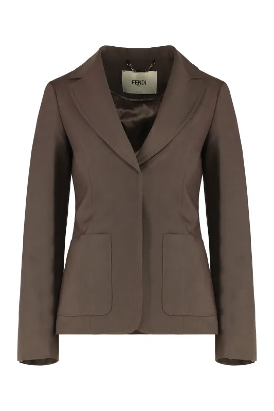 Wool-mohair blend blazer made by Fendi