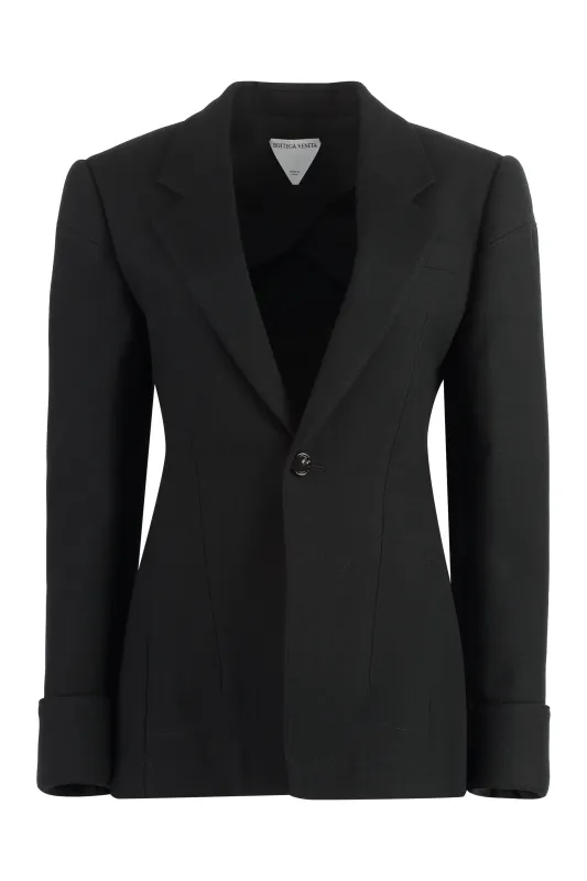 Cotton blend single-breast jacket made by Bottega Veneta