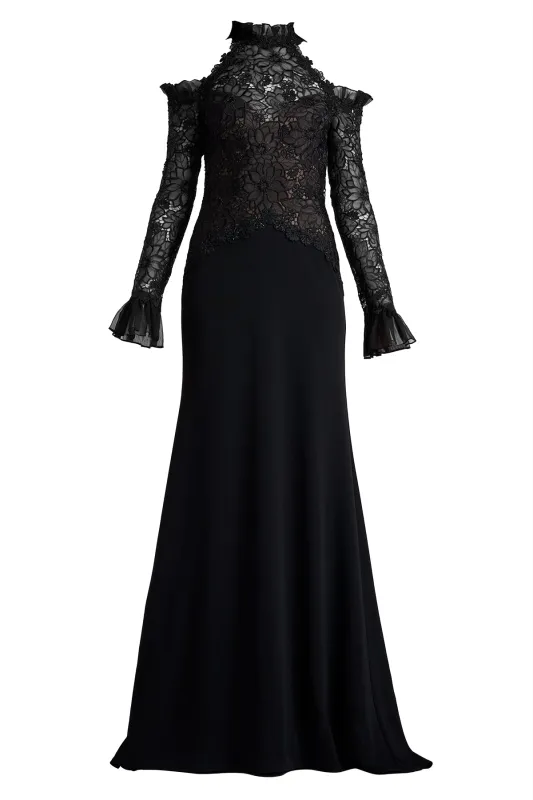 Avelora Embroidered Cold-Shoulder Gown made by Tadashi Shoji