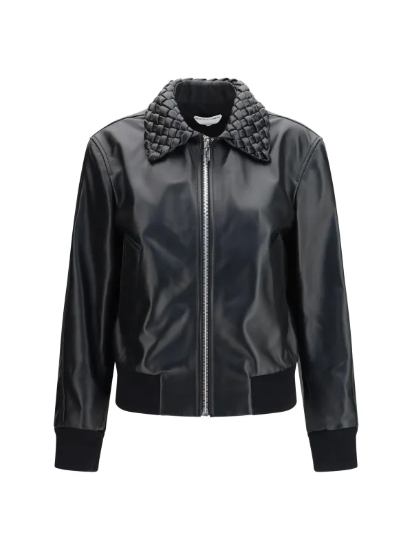 GLOSSY LEATHER PADDED JACKET made by Bottega Veneta