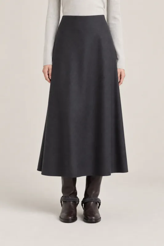 BRUNELLO CUCINELLI WOMEN'S CHARCOAL FLARED SKIRT made by Brunello Cucinelli