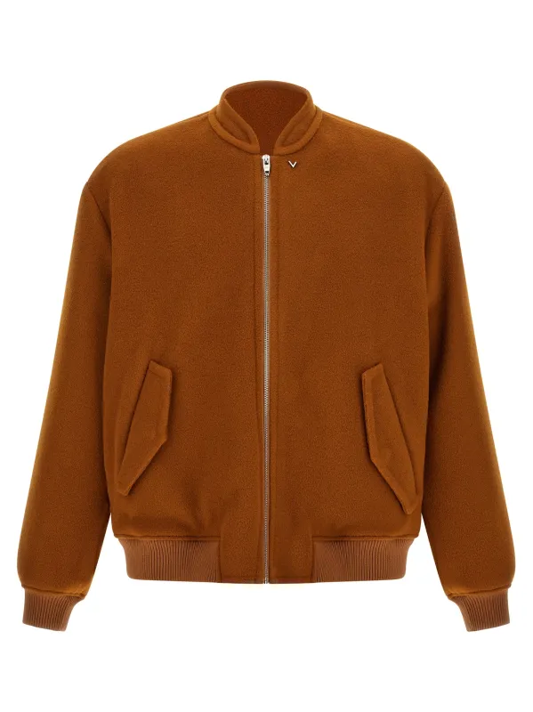 Valentino Garavani 'VLogo' orange bomber jacket made by Valentino Garavani