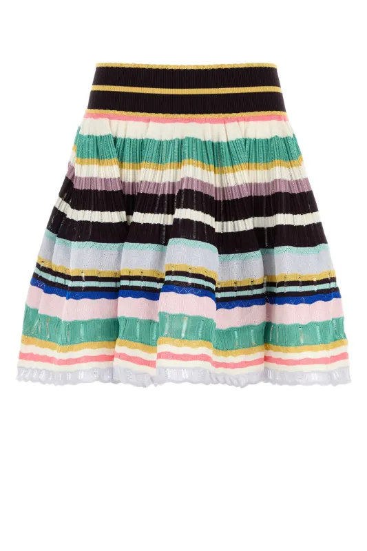 EMBROIDERED STRETCH VISCOSE BLEND SKIRT made by Alaia