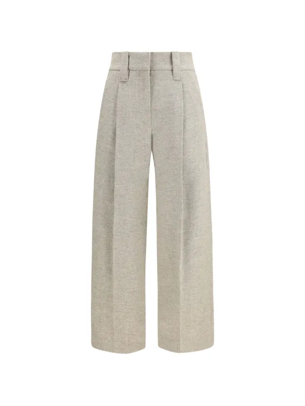 HIGH-WAISTED PLEATED WOOL PANTS made by Brunello Cucinelli