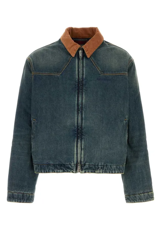DIRTY VINTAGE BLUE DENIM WORKWEAR JACKET made by Balenciaga