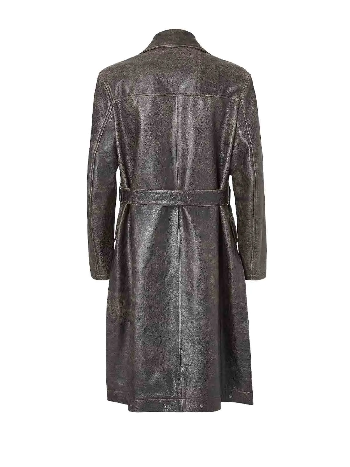 BROWN NAPPA LEATHER TRENCH COAT sold by Lord & Taylor product image thumbnail 2